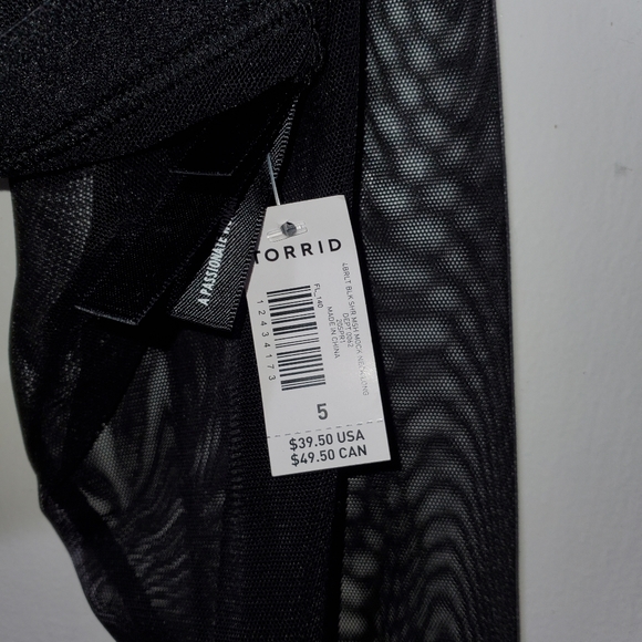 NWT Torrid Cropped Sheer Blouse Plus Size 5x Black - Picture 4 of 4